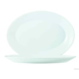 Platte oval, Restaurant weiß Uni, 255 x 180 mm, Höhe 22 mm, Gewicht 440 g Produktbild