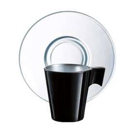 Obertasse 80 ml Hartglas schwarz mit Henkel Produktbild