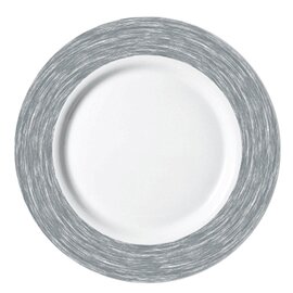 Teller flach RESTAURANT BRUSH GREY | Hartglas weiß grau | Fahne grau  Ø 155 mm Produktbild