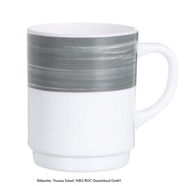 Kaffeebecher BRUSH GREY 25 cl Hartglas breiter Farbrand Produktbild