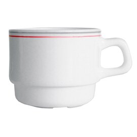 Restposten | Obertasse RESTAURANT VALERIE CHERRY 190 ml Hartglas schmaler Farbrand  H 64 mm Produktbild