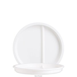 Menüteller | Hartglas weiß  Ø 230 mm | 2 Fächer Produktbild