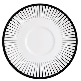 Untertasse OLEA Porzellan schwarz cremeweiß | Strichmuster Ø 125 mm Produktbild
