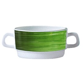 Suppentasse RESTAURANT BRUSH GREEN 320 ml Hartglas breiter Farbrand  Ø 105 mm  H 54 mm Produktbild