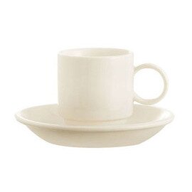 RESTPOSTEN | Obertasse DARING mit Henkel 9 cl Porzellan cremeweiß  H 57 mm Produktbild
