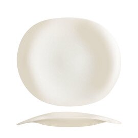 RESTPOSTEN | Teller flach TENDENCY | Hartglas cremeweiß | oval | geschwungen 315 mm  x 265 mm Produktbild