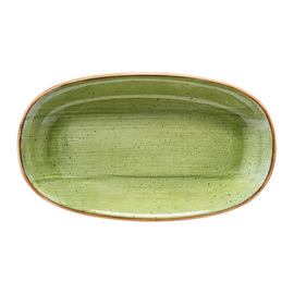 Platte AURA THERAPY Gourmet Porzellan Premium Porcelain oval | 192 mm x 111 mm grün Produktbild