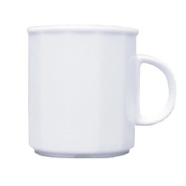 Kaffeebecher mit Henkel 300 ml Porzellan weiß  H 90 mm Produktbild