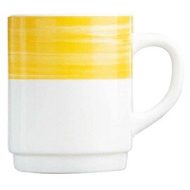 Kaffeebecher BRUSH YELLOW 25 cl Hartglas breiter Farbrand Produktbild