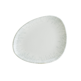 Teller flach ENVISIO IRIS Vago Porzellan weiß | blau Randrillen oval asymmetrisch | 240 mm x 198 mm Produktbild 0 L