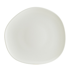 Teller flach ENVISIO IRIS WHITE Vago Porzellan weiß Randrillen oval asymmetrisch | 290 mm x 270 mm Produktbild