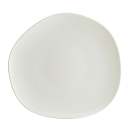 Teller flach ENVISIO IRIS WHITE Vago Porzellan weiß Randrillen oval asymmetrisch | 290 mm x 270 mm Produktbild