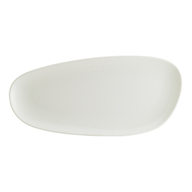 Platte ENVISIO IRIS WHITE Vago Porzellan weiß Randrillen oval | 370 mm x 170 mm Produktbild
