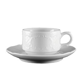 Kaffeetasse 180 ml SALZBURG Porzellan weiß mit Relief Produktbild