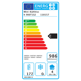 Mini-Kühltisch 900T1S2 204 Watt 260 ltr | Volltür | 2 Schubladen Produktbild 1 L