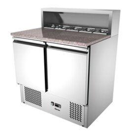 Pizza-Saladette 900T2 mit Aufsatz für GN-Behälter | 260 ltr | Umluftkühlung | Gastronorm Produktbild 0 L