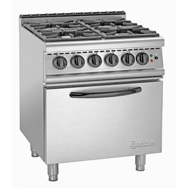 4 Flammen Gasherd GHU 4110 Gastronorm 230 Volt 21 kW (Gas) 3,1 kW (Elektrobackofen) | Backofen Produktbild