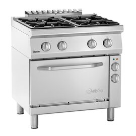 4 Flammen Gasherd Gastronorm 18,2 kW (Gas) 3,6 kW (Elektrobackofen) | Backofen Produktbild