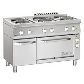 6 Platten Elektroherd Gastronorm 400 Volt 19,2 kW | Backofen | Schrankbereich mit Tür Produktbild