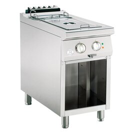 Elektro-Wasserbad, Serie "900 Master", Beckengröße 1x 1/1 GN+ 1 x 1/3 GN für 150mm tiefe Behälter, mit Wasserzulauf am Becken und und Auslass am Boden, Unterbau offen, (ohne GN-Behälter) Produktbild