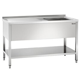 Spüle mit Abtropffläche rechts 1 Becken | 500 x 500 x 250 mm mit Grundboden L 1400 mm B 700 mm Produktbild