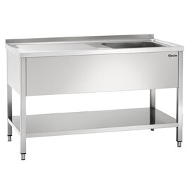 Spüle mit Abtropffläche links 1 Becken | 500 x 500 x 250 mm mit Grundboden L 1400 mm B 700 mm Produktbild