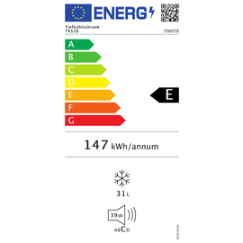 Tiefkühlschrank TKS38 weiß 38 ltr | Kompressorkühlung | Türanschlag rechts Produktbild 1 S
