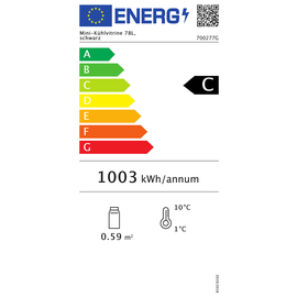 Mini-Kühlvitrine schwarz 78 ltr 230 Volt | 3 Borde Produktbild 1 S