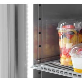 Glastürkühlschrank 700 GN210 Edelstahl | Umluftkühlung H 2060 mm Produktbild 1 S