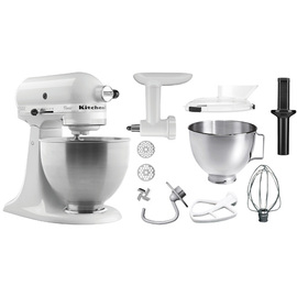 Küchenmaschine KitchenAid 5K45SSEWH weiß mit Zubehör Produktbild 1 S