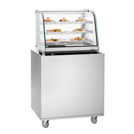Mobile Theke Snackpoint 200 Edelstahl | Glasaufsatz | 800 mm x 600 mm H 1225 mm Produktbild 4 S