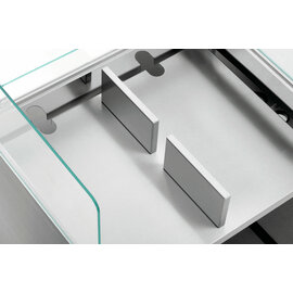 Mobile Theke Snackpoint 200 Edelstahl | Glasaufsatz | 800 mm x 600 mm H 1225 mm Produktbild 7 S