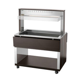Warmbuffetwagen W3110-200W | wengefarben 230 Volt mit Beleuchtung | passend für 3 x GN 1/1 Produktbild 3 S