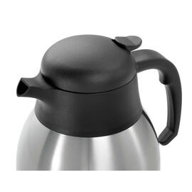 Isolierkanne Edelstahl, 2 Liter  für Contessa 1002, Deckel, Ausgießmechanik und Griffe aus Kunststoff schwarz, Ø 140 mm, H 250 mm Produktbild 3 S