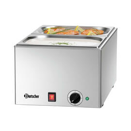 Wasserbad | Bain Marie Gastronorm - 150 mm  • 1200 Watt | 2 Behälter|Deckel GN 1/2 Produktbild 4 S