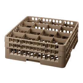 Spülkorb braun 500 x 500 mm  H 183 mm | 16 Fächer 111 x 111 mm  H 166 mm Produktbild