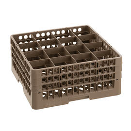 Spülkorb braun 500 x 500 mm  H 225 mm | 16 Fächer 111 x 111 mm  H 207 mm Produktbild