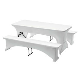 Hussen-Set Multi 1830-W 1 Tisch-Husse | 2 Bank-Hussen weiß bügelfrei Produktbild 4 S