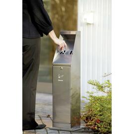 Standascher Edelstahl silberfarben mit Frontklappe  H 870 mm Produktbild 3 S