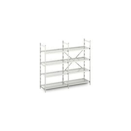 Standregal NORM 20 Aluminium 1775 mm 400 mm  H 1800 mm 4 Rostauflage(n) Fachlast 200 kg Feldlast 1200 kg Produktbild