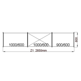 Standregal NORM 12 | 2850 mm 600 mm H 1800 mm | 4 Kunststoff-Rostauflage(n) Produktbild