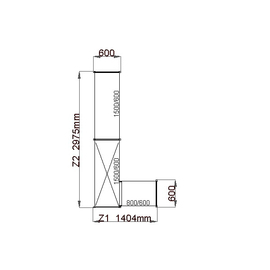 Standregal NORM 12 LS-Form | 2975 mm | 1404 mm 600 mm H 1800 mm | 4 Kunststoff-Rostauflage(n) Produktbild