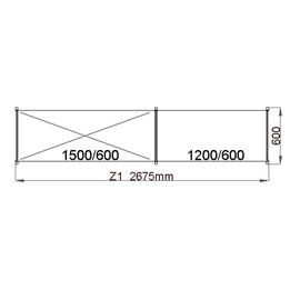 Standregal NORM 20 mit 4 geschlossene Auflage(n) L 2675 mm x 600 mm H 1200 mm Produktbild 1 S