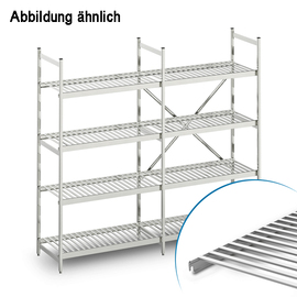 Standregal NORM 20 Aluminium 1500 mm 500 mm  H 1800 mm 4 Rostauflage(n) Fachlast 100 kg Feldlast 400 kg Produktbild