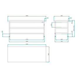 Arbeitstisch AT-EH 2000/800/850 höhenverstellbar Produktbild 1 S