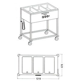 Speisenausgabewagen SPA/EB-3 LS beheizbar  • 3 Becken Produktbild