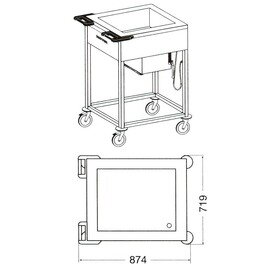 Speisenausgabewagen mit aktiver Kühlung SPA/K-2 DW kühlbar  • 1 Becken Produktbild