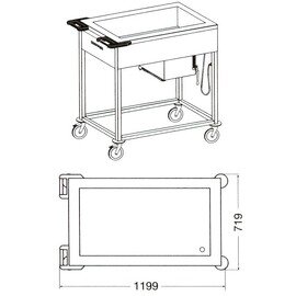 Speisenausgabewagen mit aktiver Kühlung SPA/K-3 DW kühlbar  • 1 Becken Produktbild