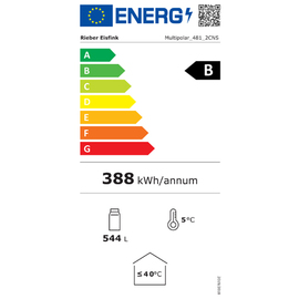 Gemeinschaftskühlschrank 481-8 MULTIPOLAR 554 ltr Edelstahl | 8 Schubladen | Türanschlag rechts Produktbild 1 L