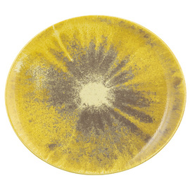 Platzteller BATIK KURKUMA oval 340 mm x 301 mm | Porzellan gelb Produktbild